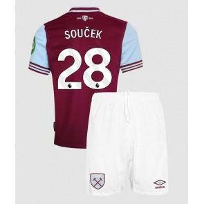 Billiga West Ham United Tomas Soucek #28 Hemmatröja Barn 2024-25 Kortärmad (+ Korta byxor)